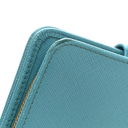 Prada Saffiano Metal Compact Wallet Turchese 9 of 10