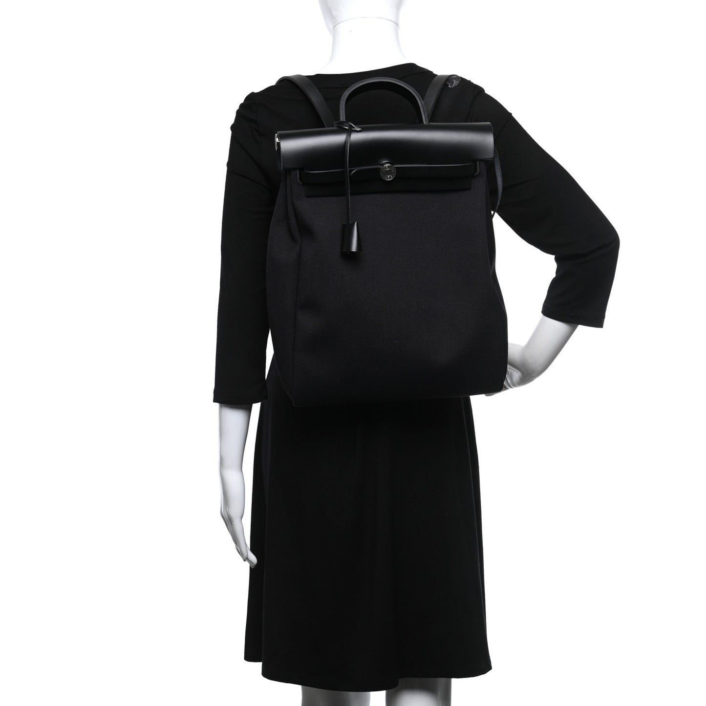 Military Toile Vache Hunter Herbag a Dos Zip Retourne Backpack Black