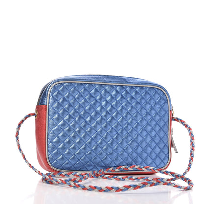 Gucci Laminated Nappa Trapuntata Small Zumi Shoulder Bag Rosso Marine Argento 3 of 10