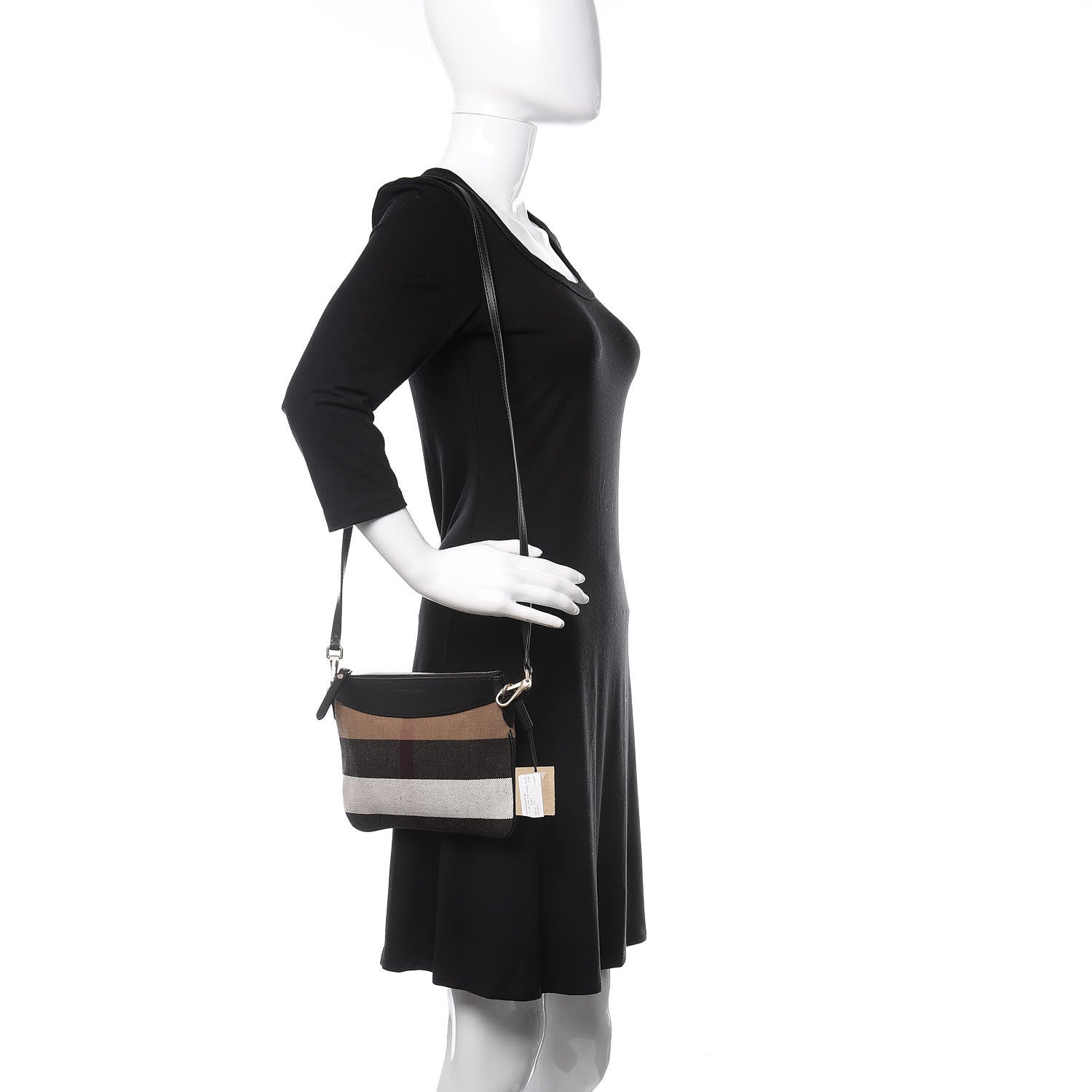 Burberry House Check Derby Peyton Crossbody Clutch Bag Black 2 of 9