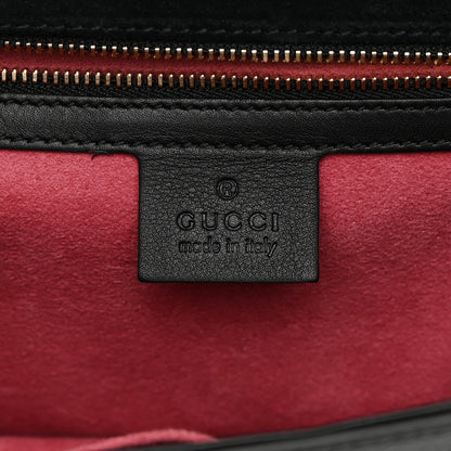 Gucci Calfskin Embroidered Small Sylvie Shoulder Bag Black 6 of 15