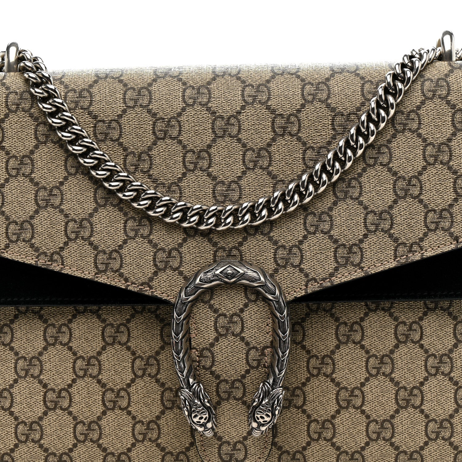 Gucci GG Supreme Monogram Medium Dionysus Shoulder Bag Black 9 of 21