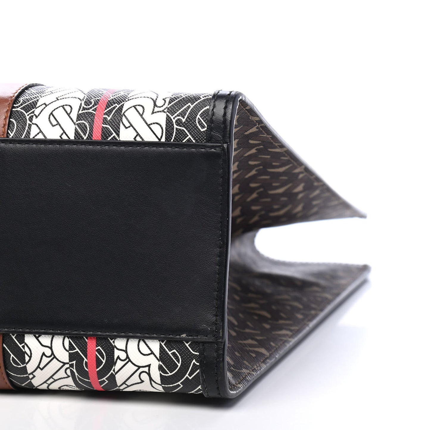 E-Canvas Monogram Stripe Book Tote Bridle Brown