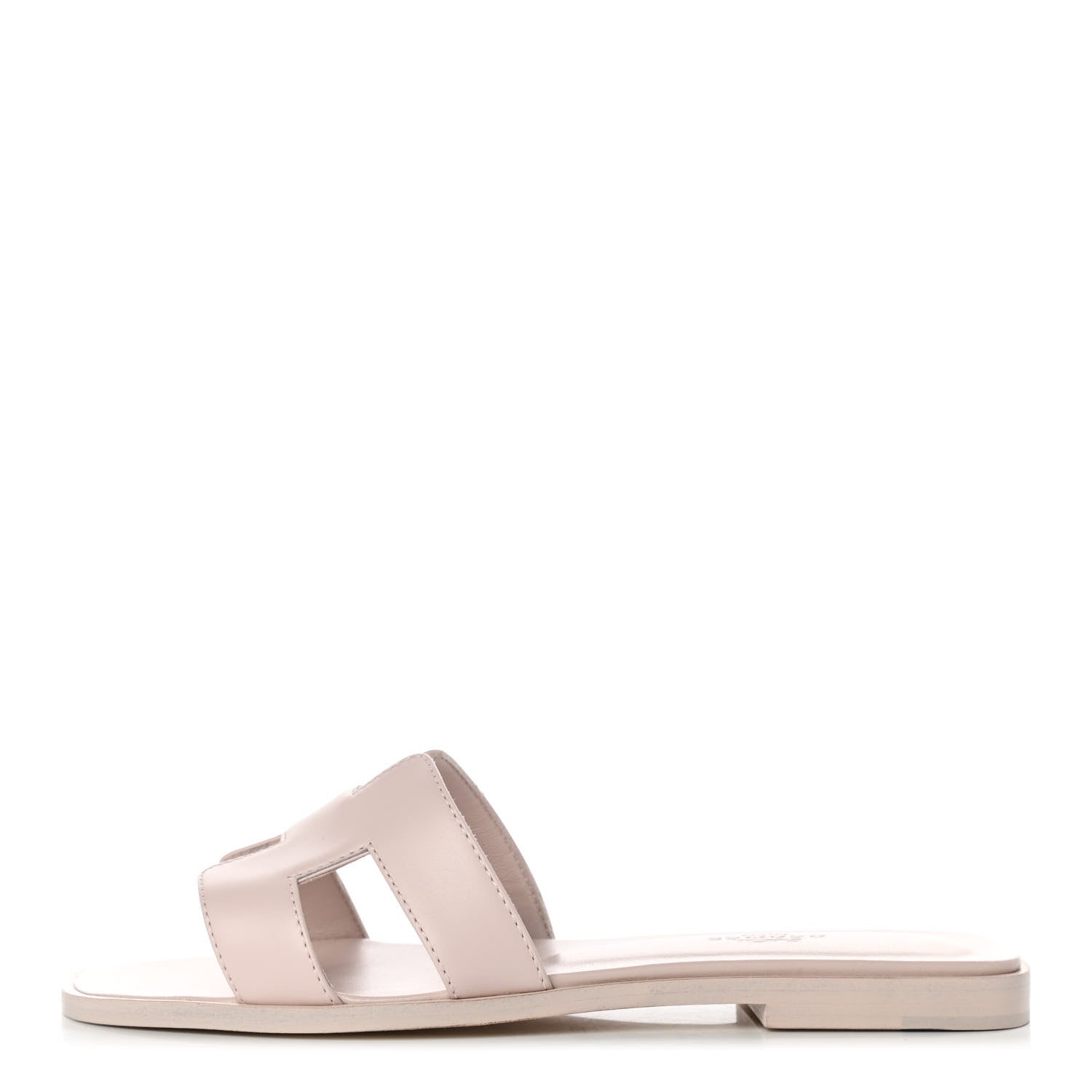 Hermes Box Calfskin Oran Sandals 37 Rose Pale 1 of 8