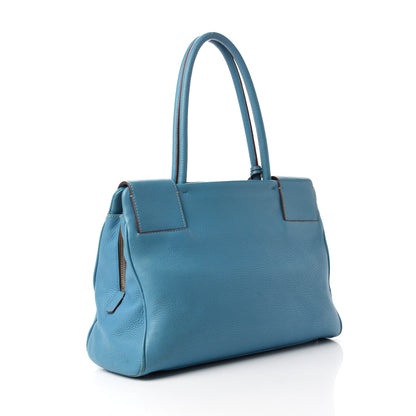Prada Vitello Top Handle Tote Turchese 3 of 11