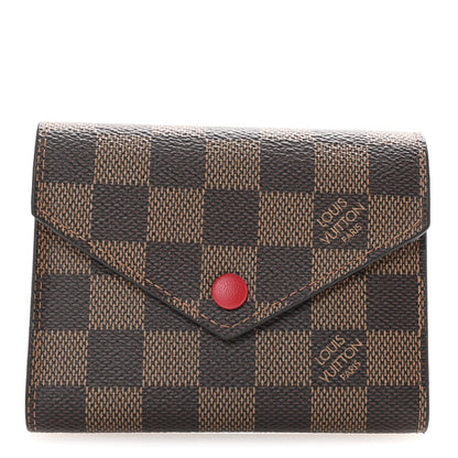 Louis Vuitton Damier Ebene Victorine Wallet Red 1 of 7