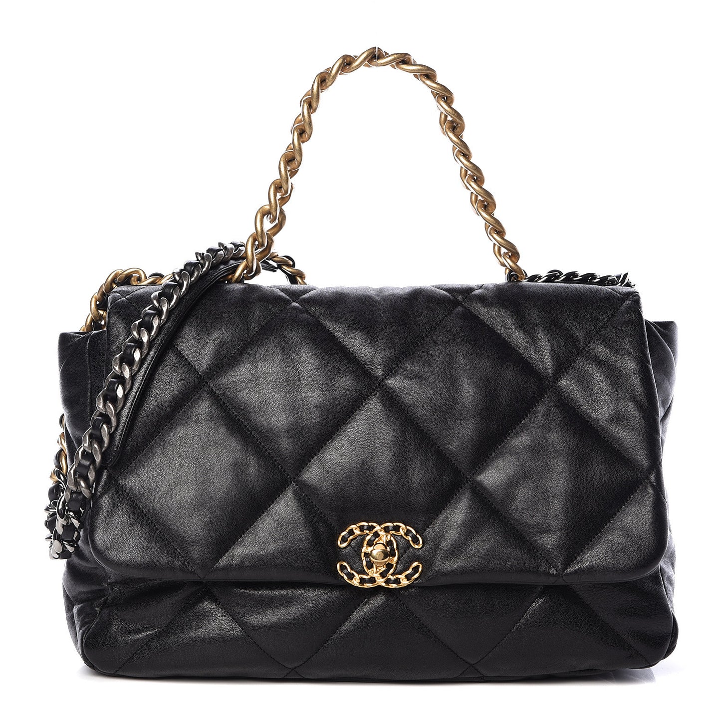 Goatskin Quilted Maxi 19 Flap Black