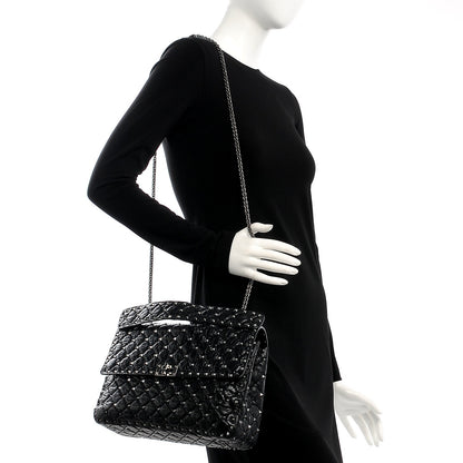 Valentino Garavani Lambskin Medium Rockstud Spike Shoulder Bag Black 2 of 7