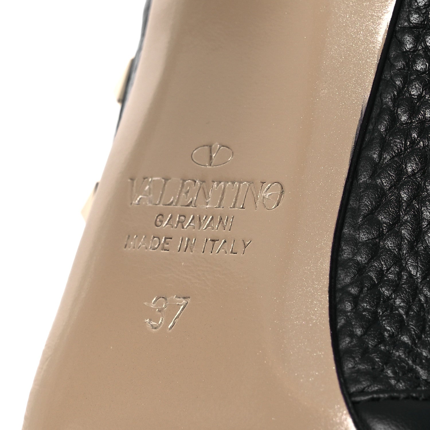 Valentino Garavani Calfskin Nappa Rockstud Ankle Strap 100mm Pumps 37 Black 8 of 14