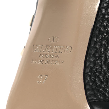 Valentino Garavani Calfskin Nappa Rockstud Ankle Strap 100mm Pumps 37 Black 8 of 14