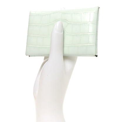 Hermes Matte Alligator Calvi Card Case Vert Peppermint 2 of 8