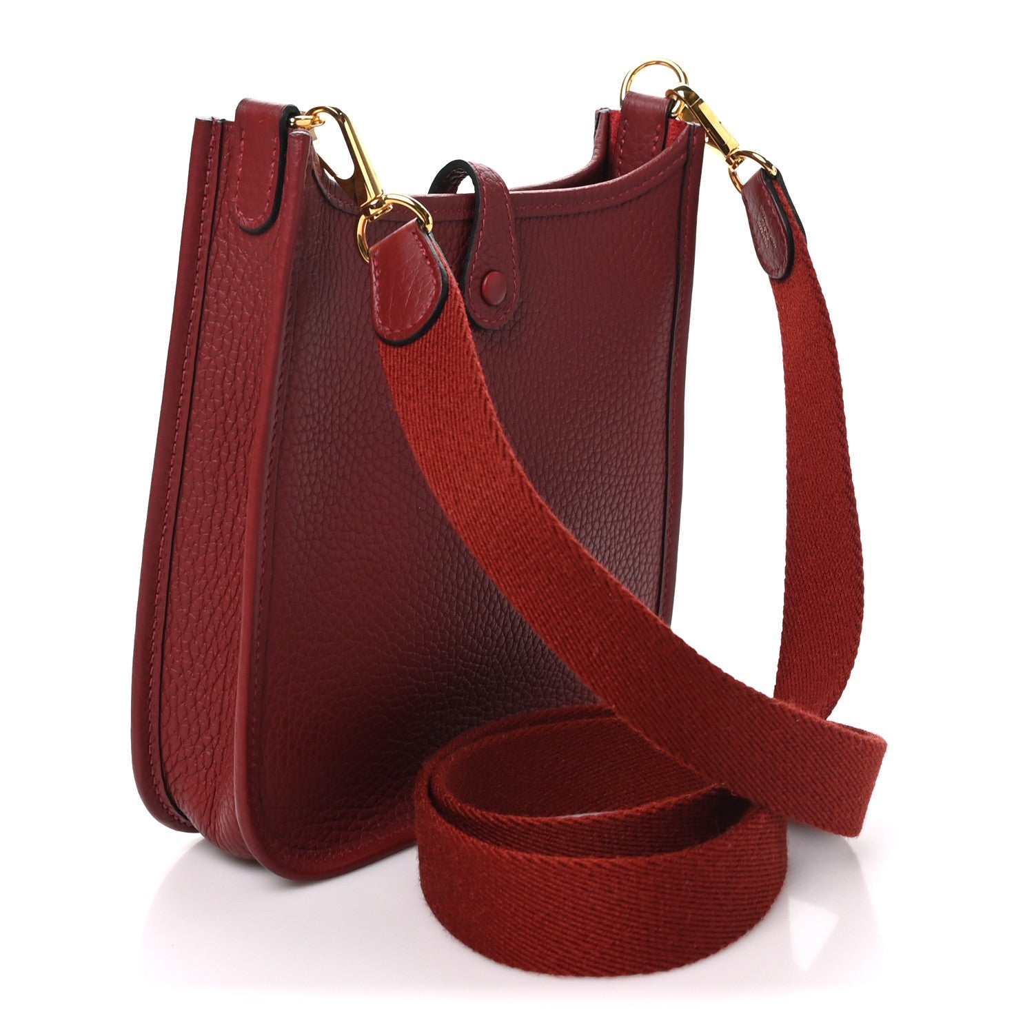 Hermes Taurillon Clemence Evelyne TPM Rouge H 3 of 10