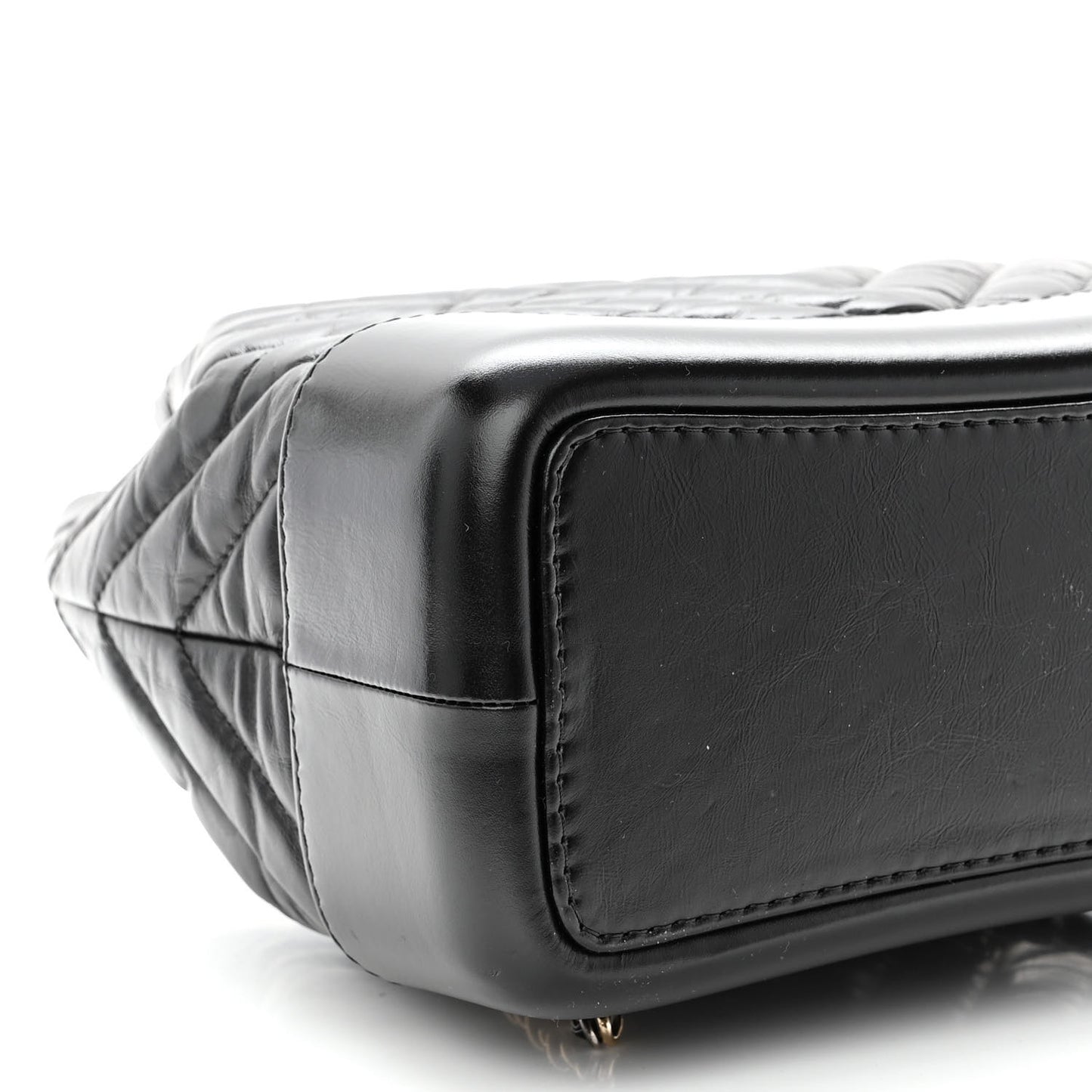Aged Calfskin Chevron Quilted Small Gabrielle Backpack Black