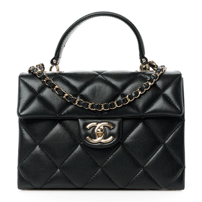 Chanel Caviar Quilted Mini Retro Twist Top Handle Flap Black 1 of 13