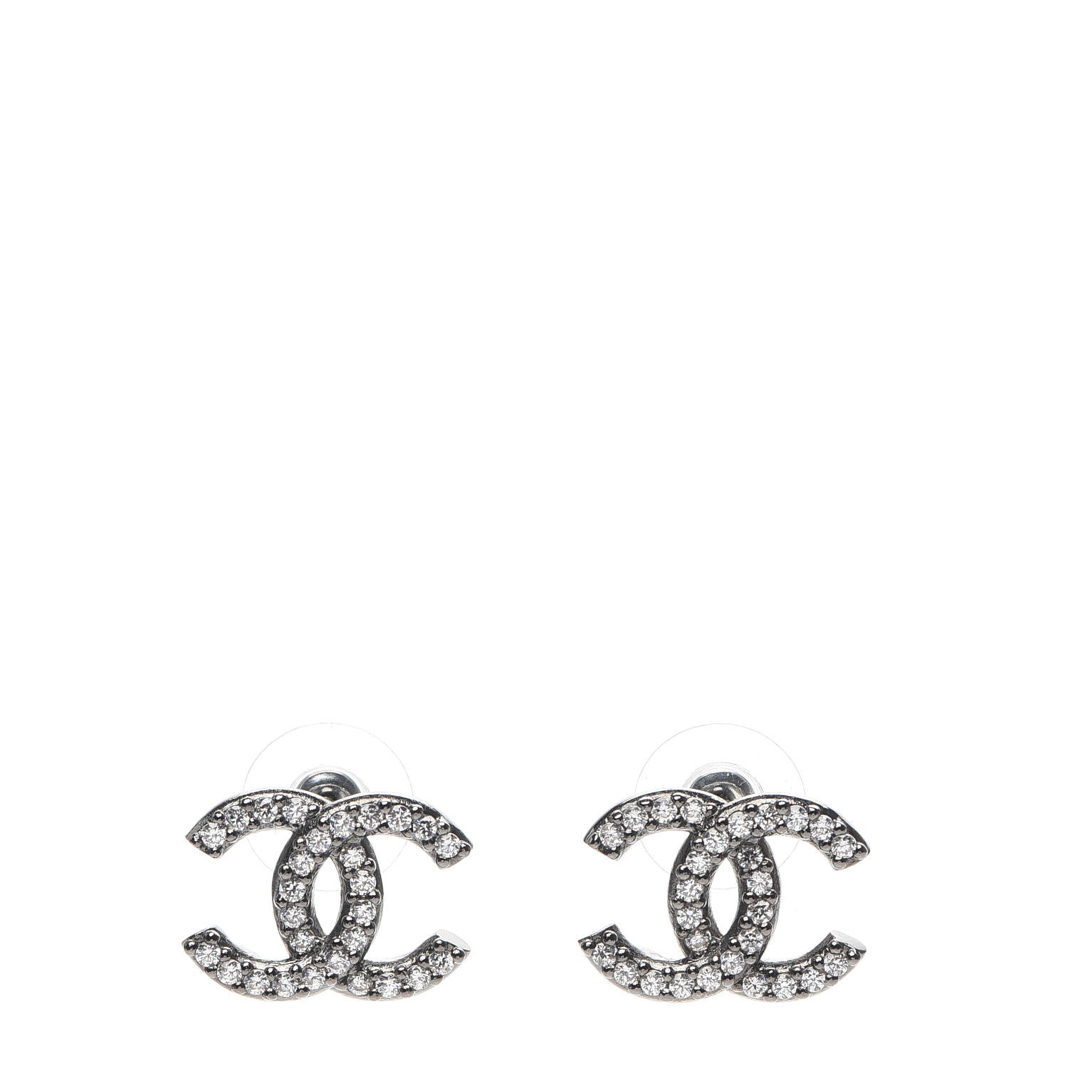 Chanel Ruthenium Crystal CC Earrings 1 of 6