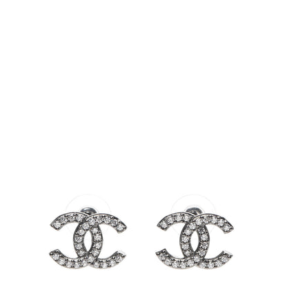 Chanel Ruthenium Crystal CC Earrings 1 of 6
