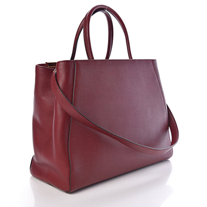 Fendi Vitello Elite Regular 2Jours Tote Rosso Scuro Ciliegia 4 of 11