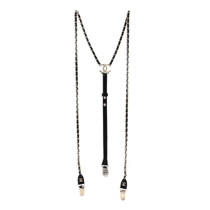 Chanel Calfskin CC Chain Suspenders M Black 2 of 4