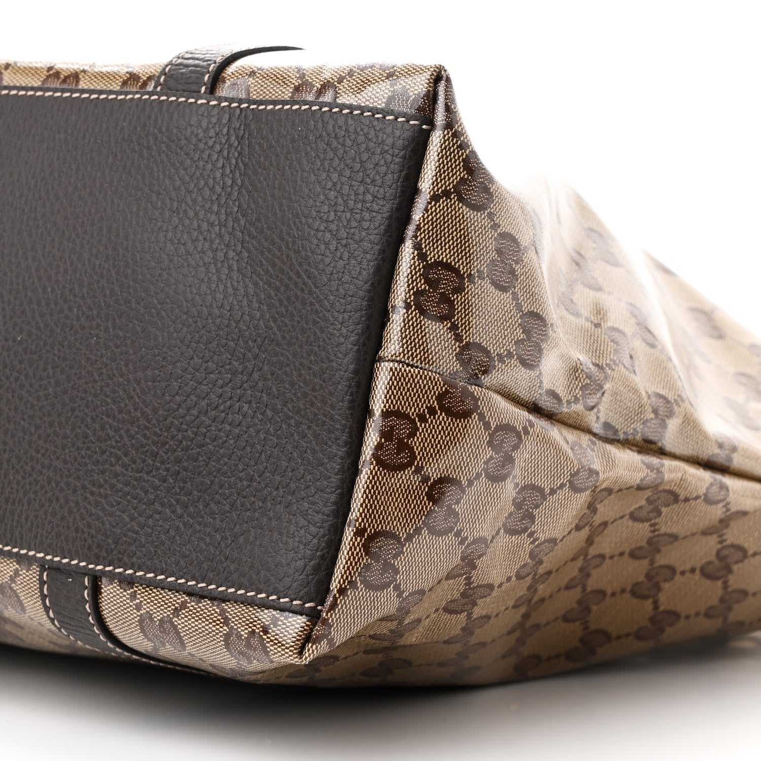 Gucci Crystal Monogram Large GG Charm Dome Satchel Dark Brown 10 of 11