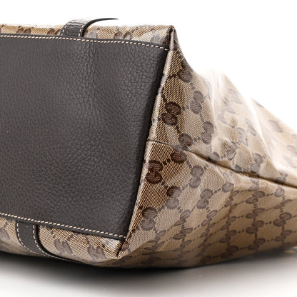 Gucci Crystal Monogram Large GG Charm Dome Satchel Dark Brown 10 of 11
