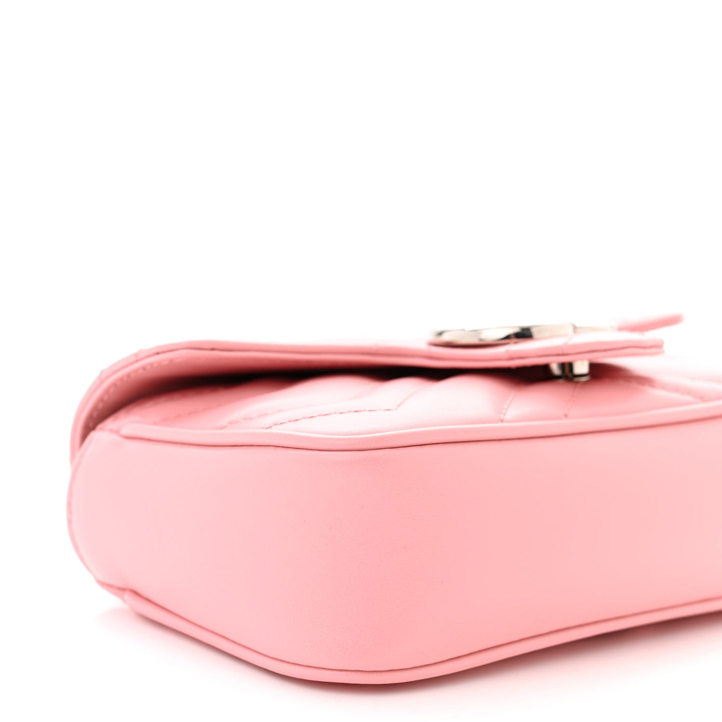 Calfskin Matelasse Super Mini GG Marmont Shoulder Bag Wild Rose