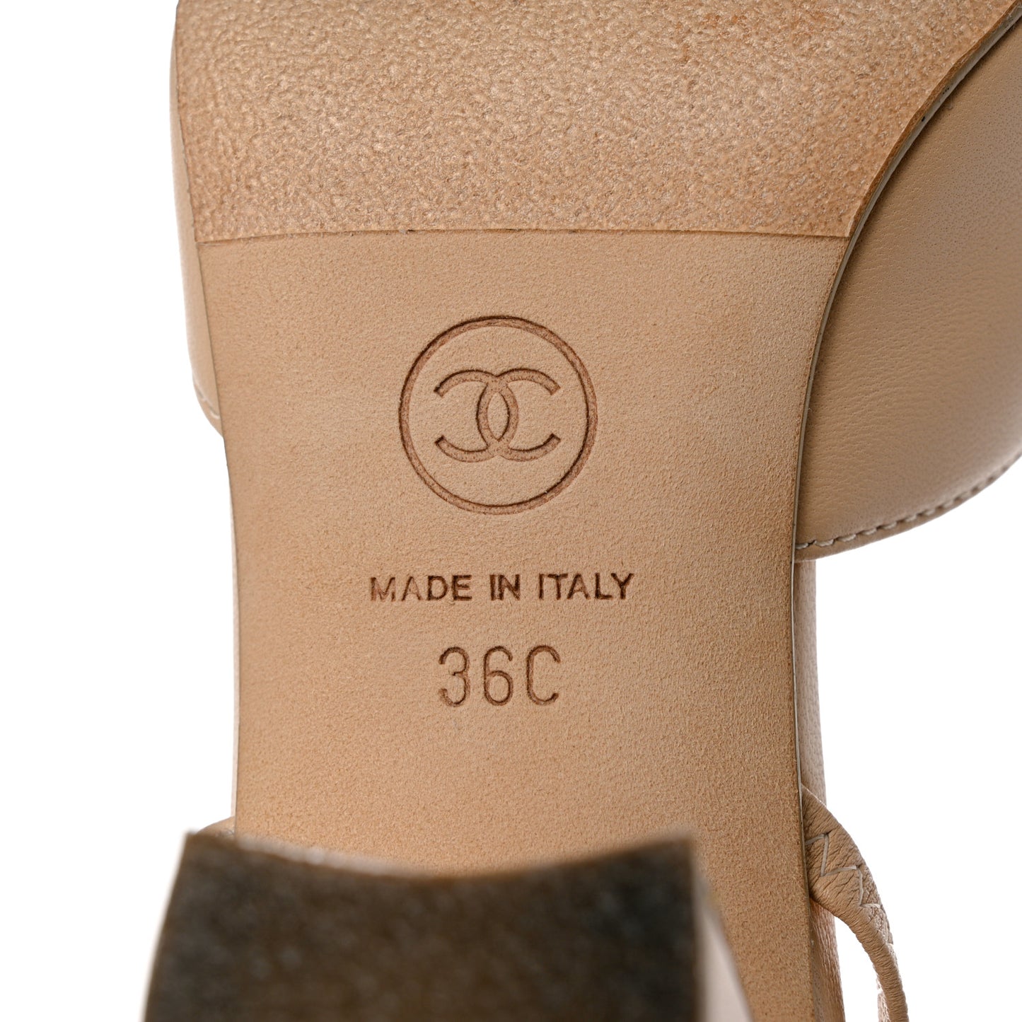 Lambskin Cap Toe CC Slingback Pumps 36 Beige Dark Beige