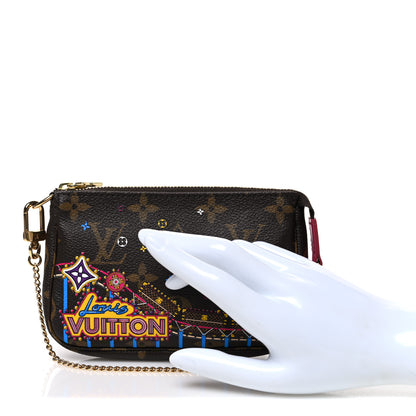 Louis Vuitton Monogram 2020 Christmas Animation Roller Coaster Mini Pochette Accessories Pivoine 2 of 7