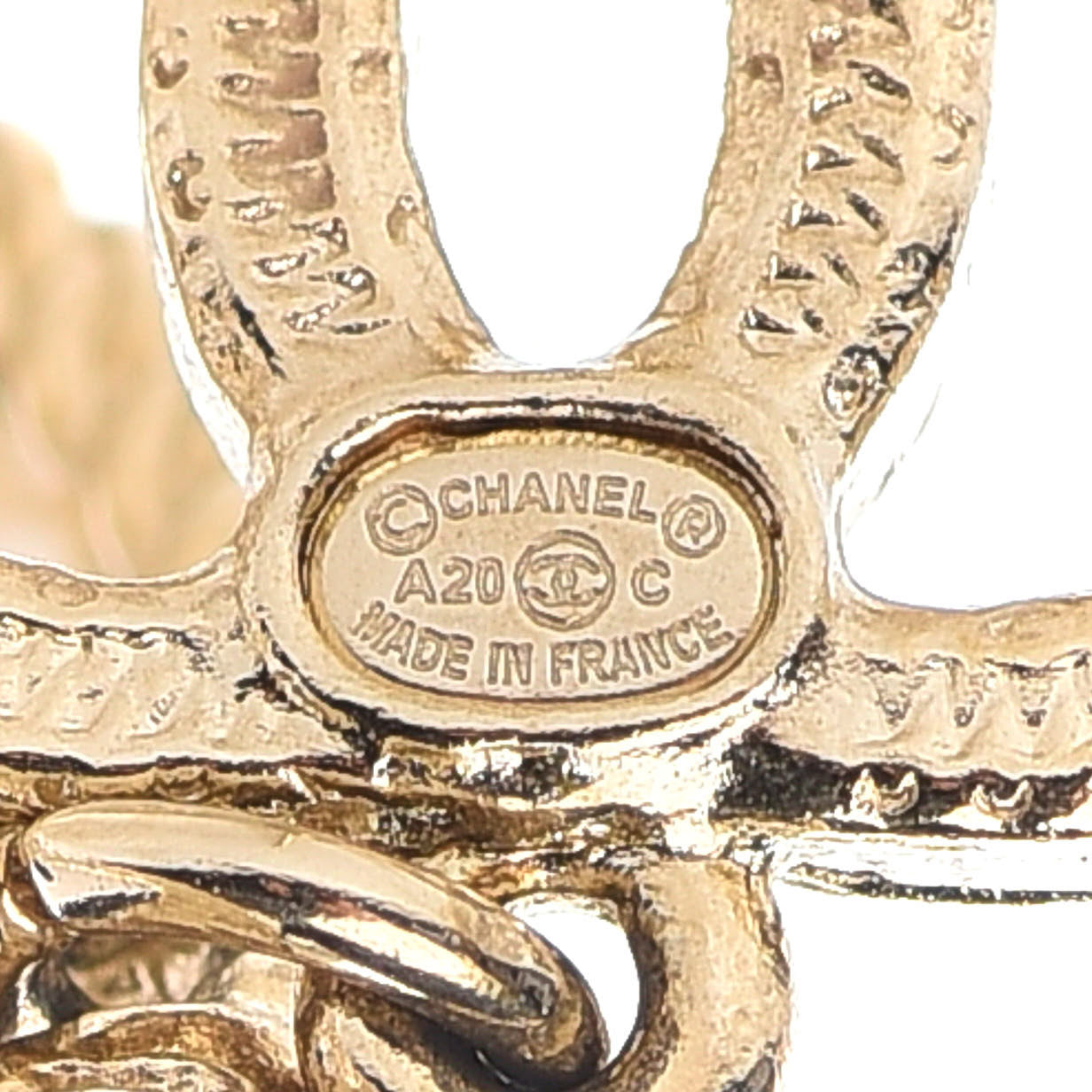 Chanel Crystal Pearl Chanel Charms CC Drop Earrings Gold 4 of 7
