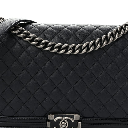 Chanel Goatskin Quilted Patent New Medium Duo Boy Flap Black 7 of 9