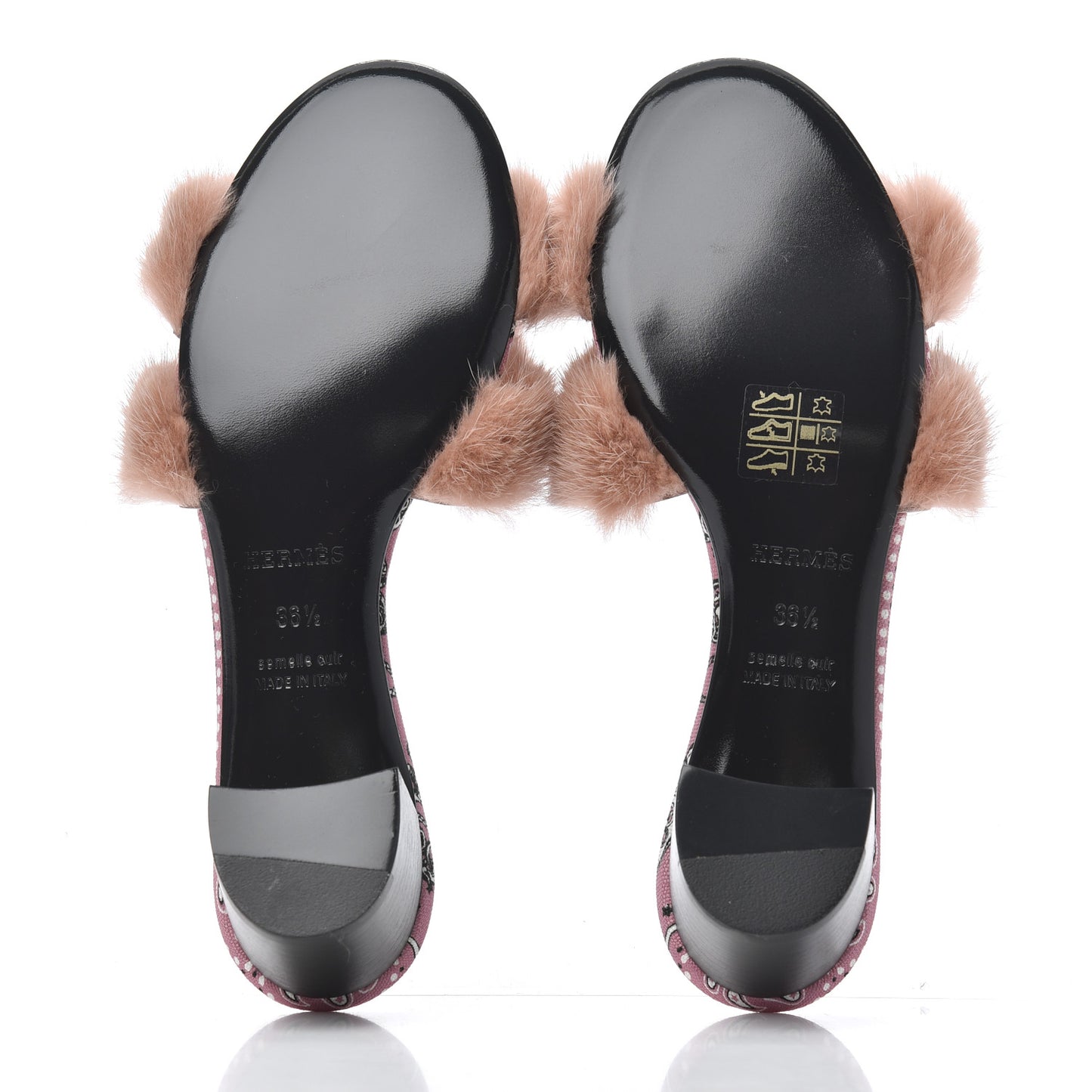 Mink Fur Oasis Sandals 36.5 Granit Rose