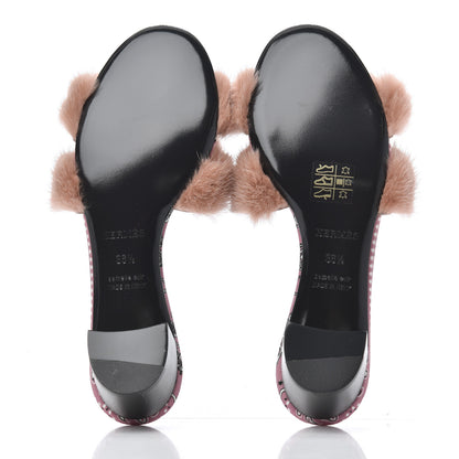 Hermes Mink Fur Oasis Sandals 36.5 Granit Rose 5 of 9