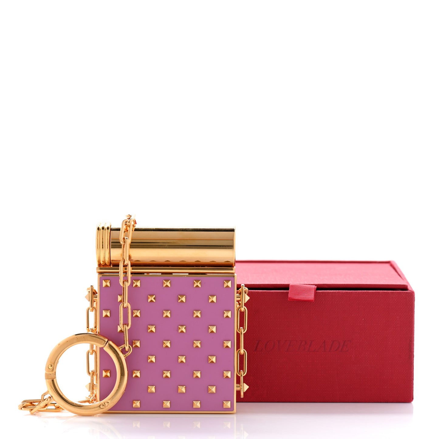 Rockstud Lipstick Holder Minaudiere Pink