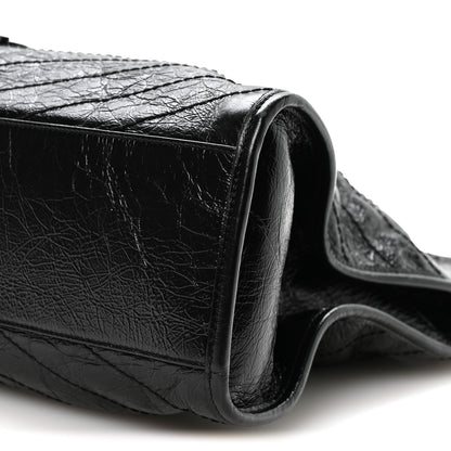 Saint Laurent Crinkled Calfskin Matelasse Monogram Medium Niki Shopper Tote Black 10 of 10