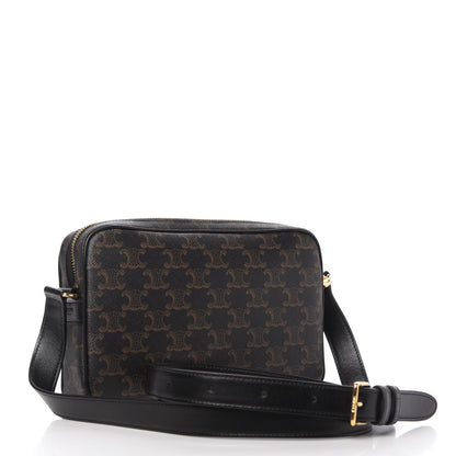 Celine Triomphe Canvas Medium Messenger Bag Black 3 of 9