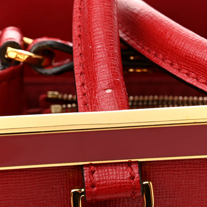 Fendi Vitello Elite Flamingo Petite 2Jours Tote Mattone 12 of 16