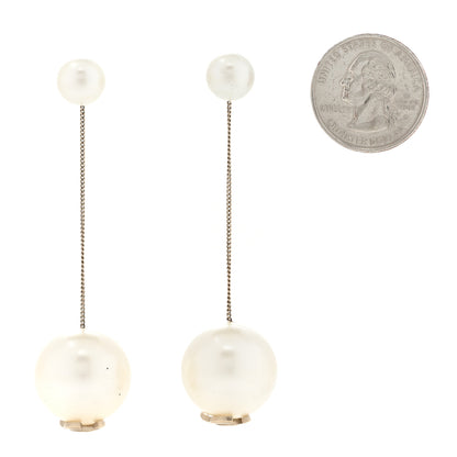 Chanel Pearl CC Chain Drop Earrings Gold 2 of 6