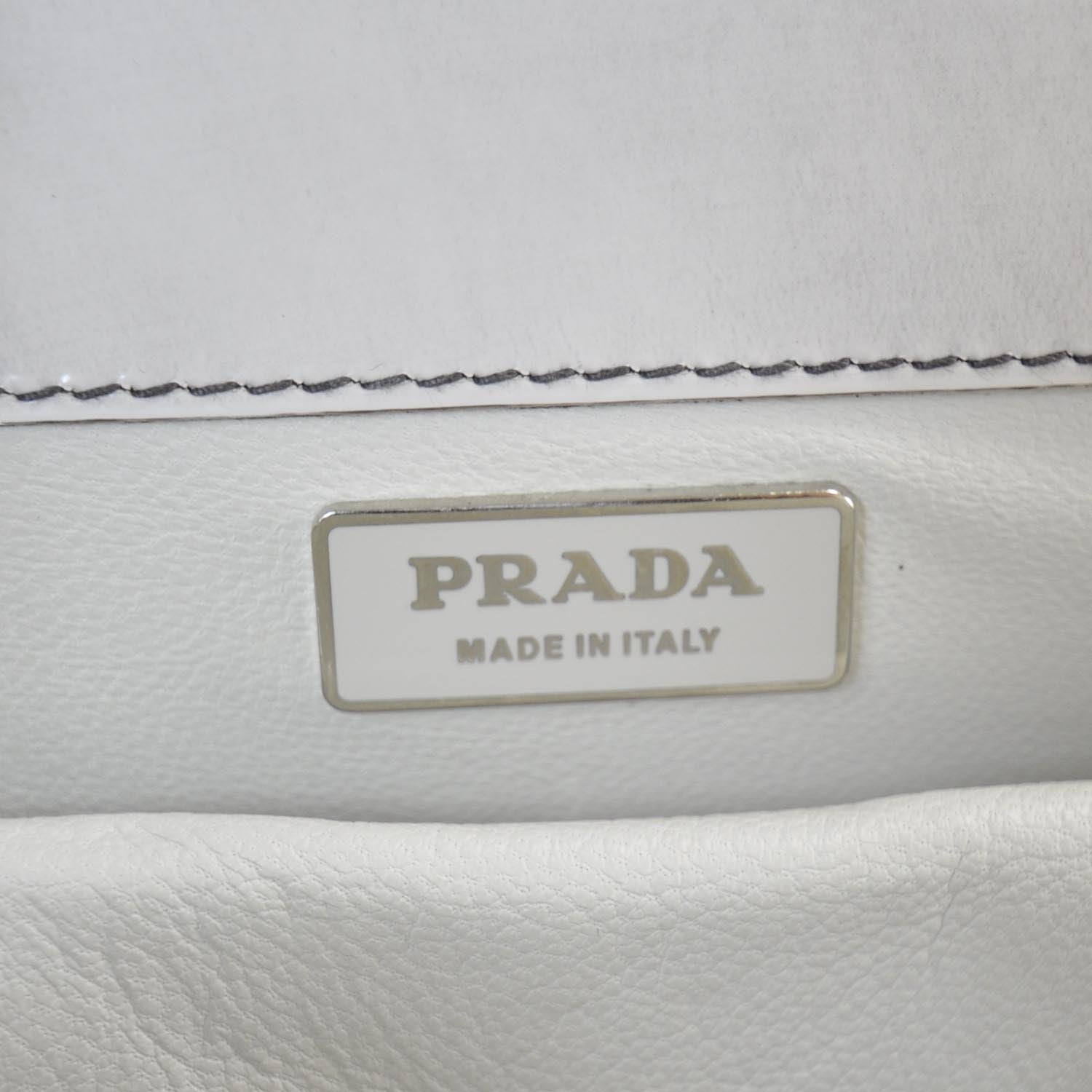 Prada Spazzolato Logo Print Framed Bag Quarzo 8 of 8