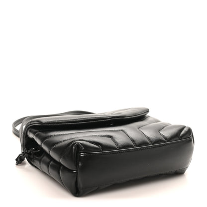 Saint Laurent Calfskin Y Quilted Monogram Monochrome Toy Loulou Crossbody Bag Black 4 of 10
