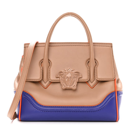 Versace Calfskin Medium Palazzo Empire Bag Beige Blue Orange 1 of 15