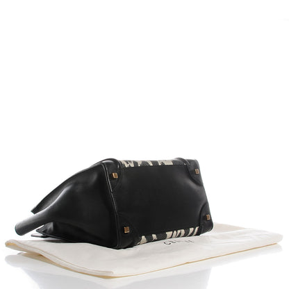 Celine Linen Leopard Printed Mini Luggage Black 4 of 8