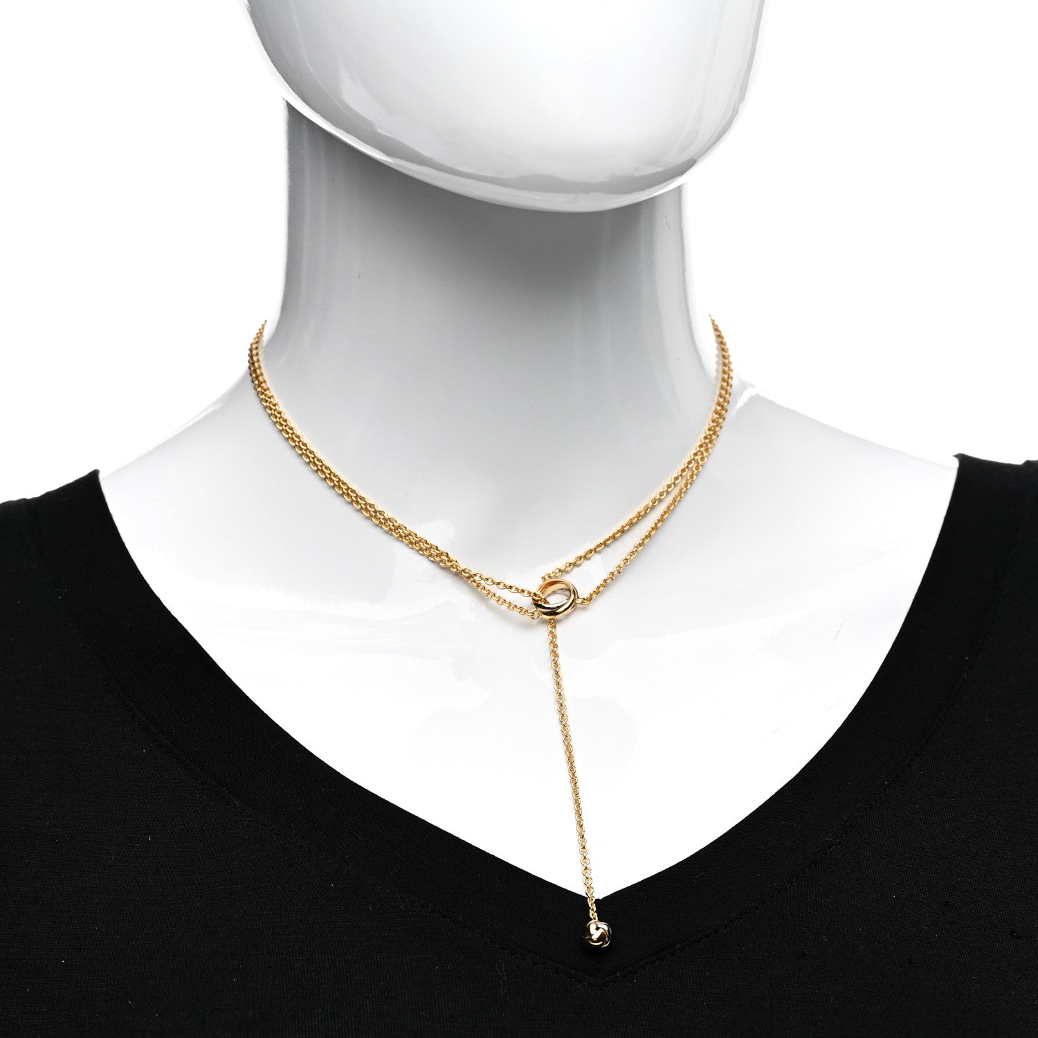 Cartier 18K Pink Yellow White Gold Baby Trinity Pampilles Necklace 2 of 4