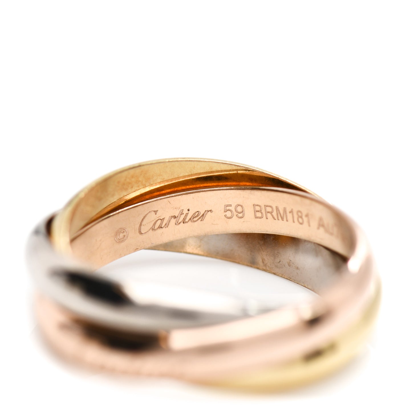 18K Pink Yellow White Gold Classic Trinity Ring 59 8.75