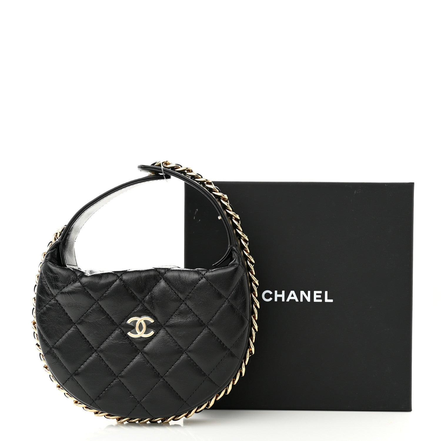 Chanel Quilted Chain Around Pouch Black 10 of 10