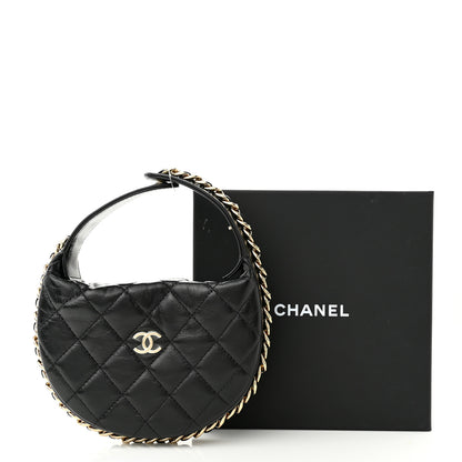 Chanel Quilted Chain Around Pouch Black 10 of 10