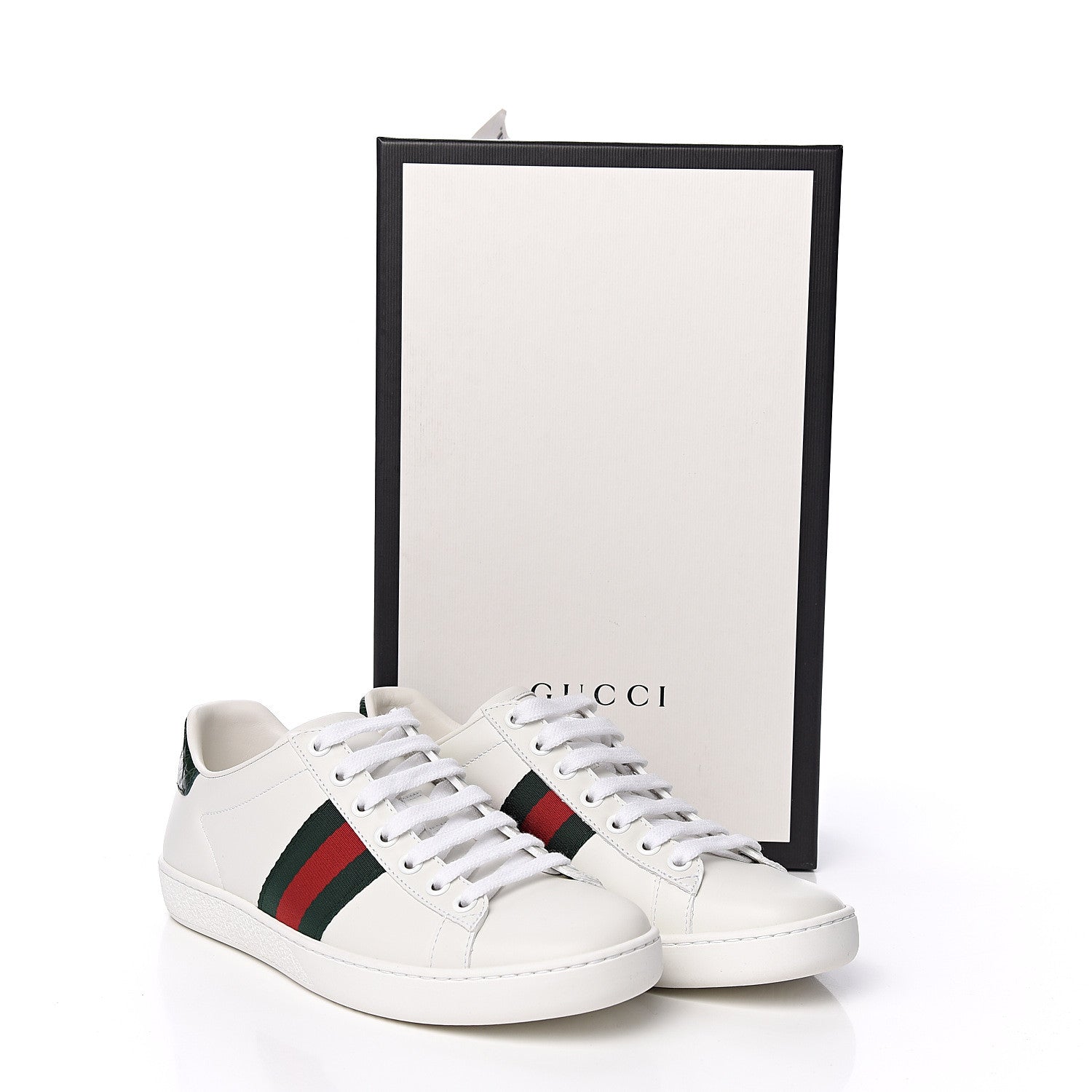 Gucci Calfskin Crocodile Web Womens Ace Sneakers 36 White Green 9 of 9