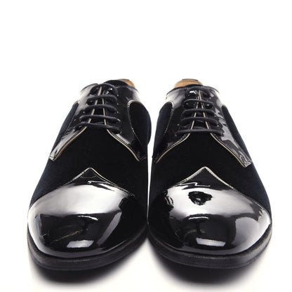 Gucci Velvet Patent Mens Reveille L'Amour Dress Shoes 11 Black 2 of 10