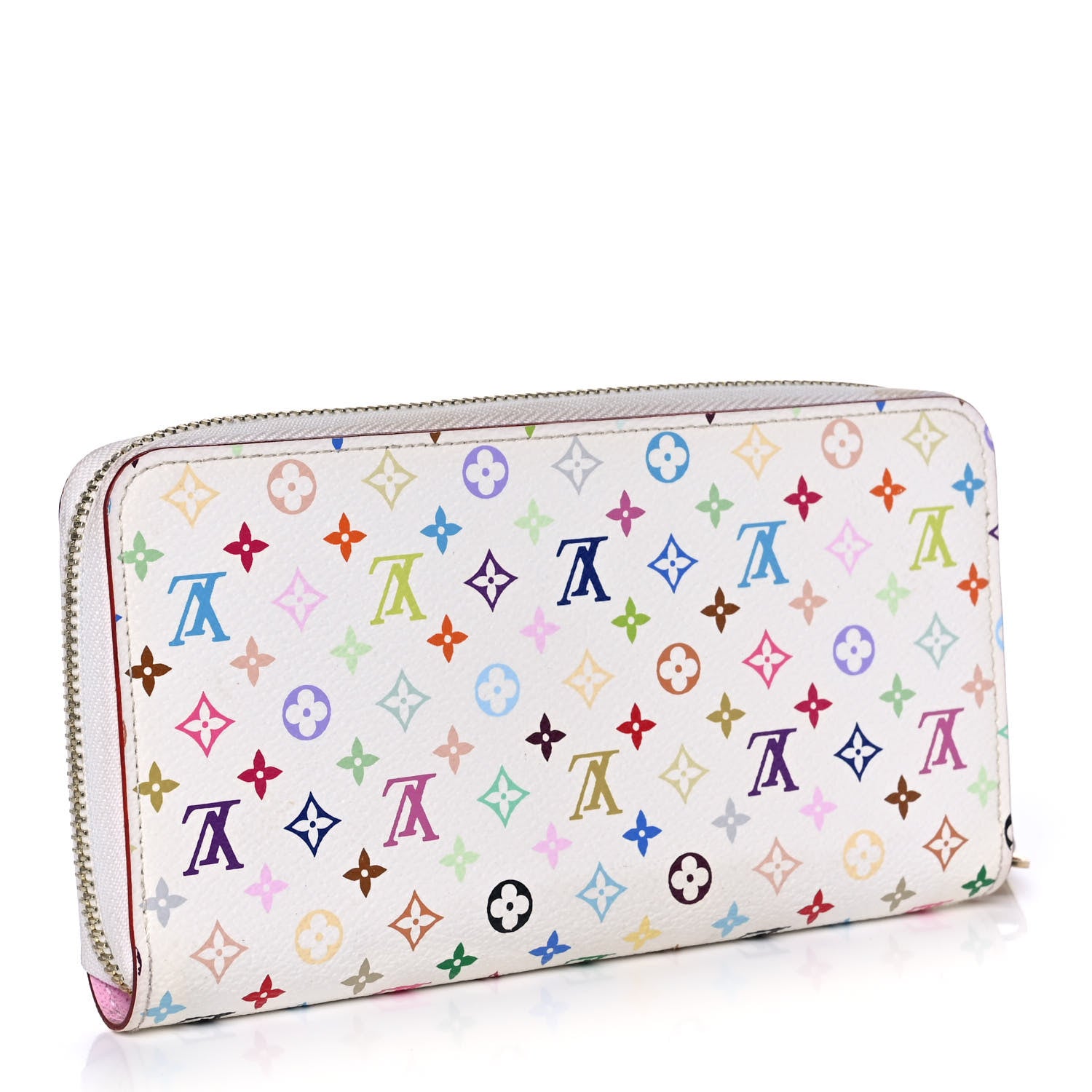 Louis Vuitton Monogram Multicolor Zippy Wallet White Litchi 3 of 12