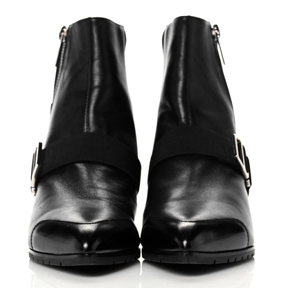 Hermes Tuscan Calfskin Technical Canvas Shocky Ankle Boots 36 Black 2 of 12