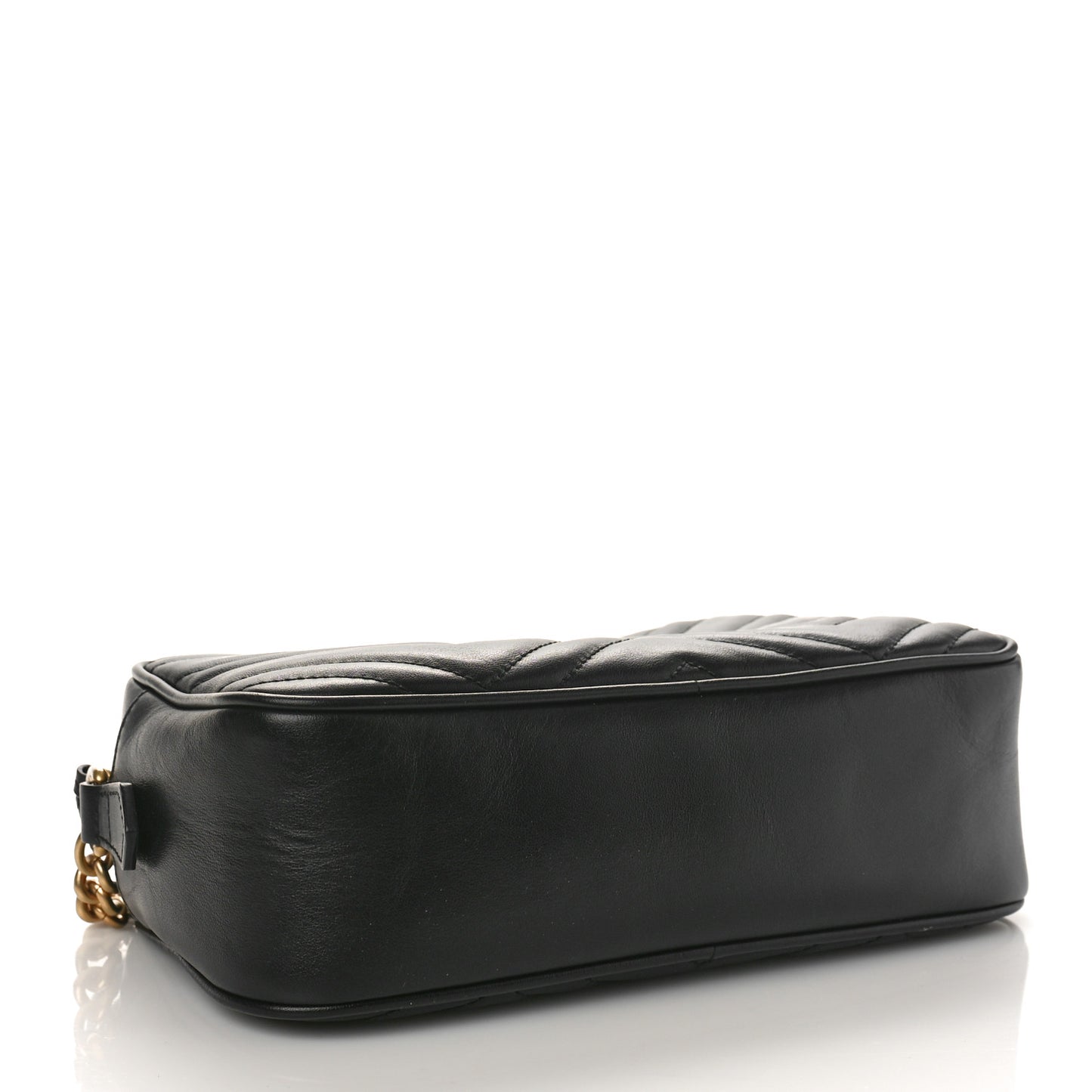 Calfskin Matelasse Small GG Marmont Chain Shoulder Bag Black