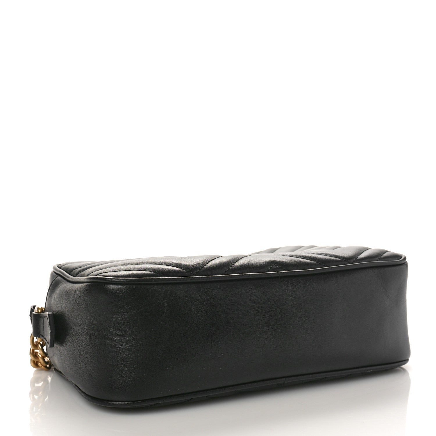Gucci Calfskin Matelasse Small GG Marmont Chain Shoulder Bag Black 4 of 9